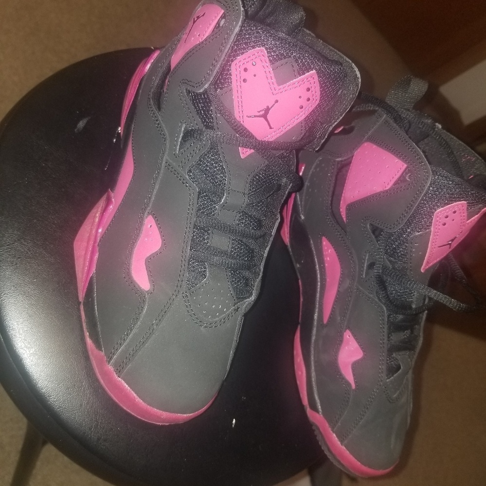Hot Pink and black Nike Air Jordans